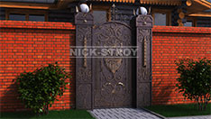 Калитка, обшивка-стальной лист и кованые узоры. От 120 000 ₽ за шт.