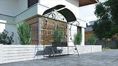 Мангалы с козырьком, украшены кованой лозой. От 30 000 ₽