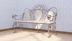 Кованая скамейка с обивкой из кожи для интерьера. От 45 000 ₽
