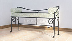 Кованая скамейка для интерьера с мягкой обивкой. От 20 000 ₽