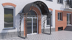 Козырек кованый с металлической крышей. От 120 000 ₽ за кв.м