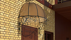 Козырёк с полукруглым скатом от стены. От 45 000 ₽ за шт.