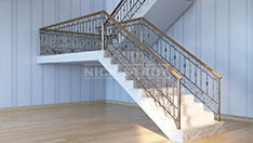 Кованые перила прямых лестницы. От 12 000 ₽/п.м.