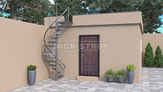 Металлическая винтовая лестница для экстерьера. От 60 000 ₽/м.п.