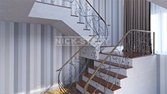 Кованые перила для интерьерных лестниц. От 12 000 ₽ за п.м.