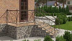 Кованые перила для ограждения входной группы. От 10 000 ₽ за п.м.