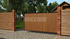 Ворота откатные с обшивкой из дерева. От 57 000 ₽ за шт.