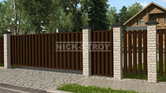 Ворота откатные с обшивкой из штакетника. От 39 100 ₽ за шт.