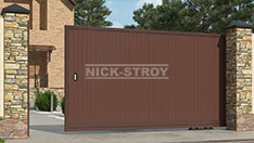 Откатные ворота с обшивкой из профнастила . От 34 300 руб за шт.