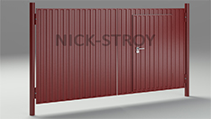 Ворота распашные с обшивкой из профлиста со встроенной калиткой. От 3 960 ₽ за м2