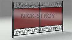 Ворота распашные с обшивкой из профлиста с коваными элементами. От 4 250 ₽ за м2