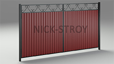 Ворота распашные с обшивкой из профлиста с верхней обрешеткой. От 3 750 ₽ за м2