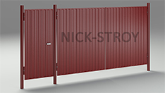 Ворота распашные с обшивкой из профлиста с отдельной калиткой. От 4 750 ₽ за м2