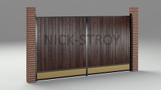 Ворота распашные с обшивкой из дерева. От 53 000 ₽ за шт.