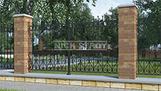 Сварные заборы, совмещенные с кирпичными столбами. От 4 600 ₽ за кв.м